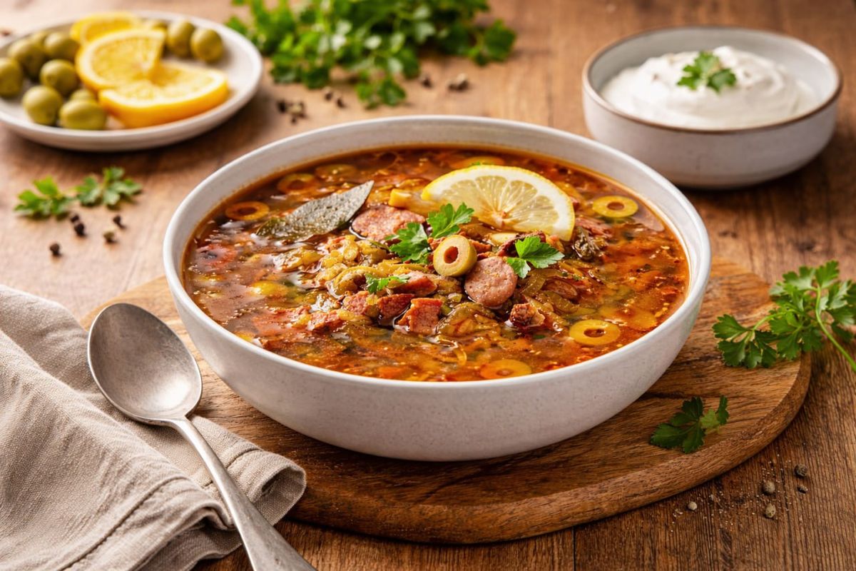 Тепло домашней кухни: солянка с копченостями на Новый год