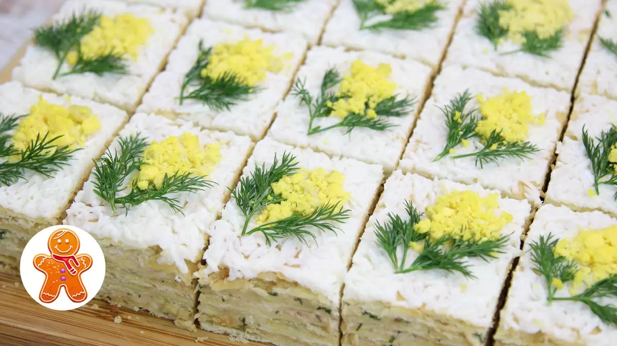 Соблазнительные закусочные пирожные "Мимоза" для вашего стола